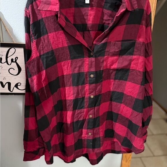 Sonoma Red and Black Plaid Button Down Shirt Size XL - Picture 6 of 8